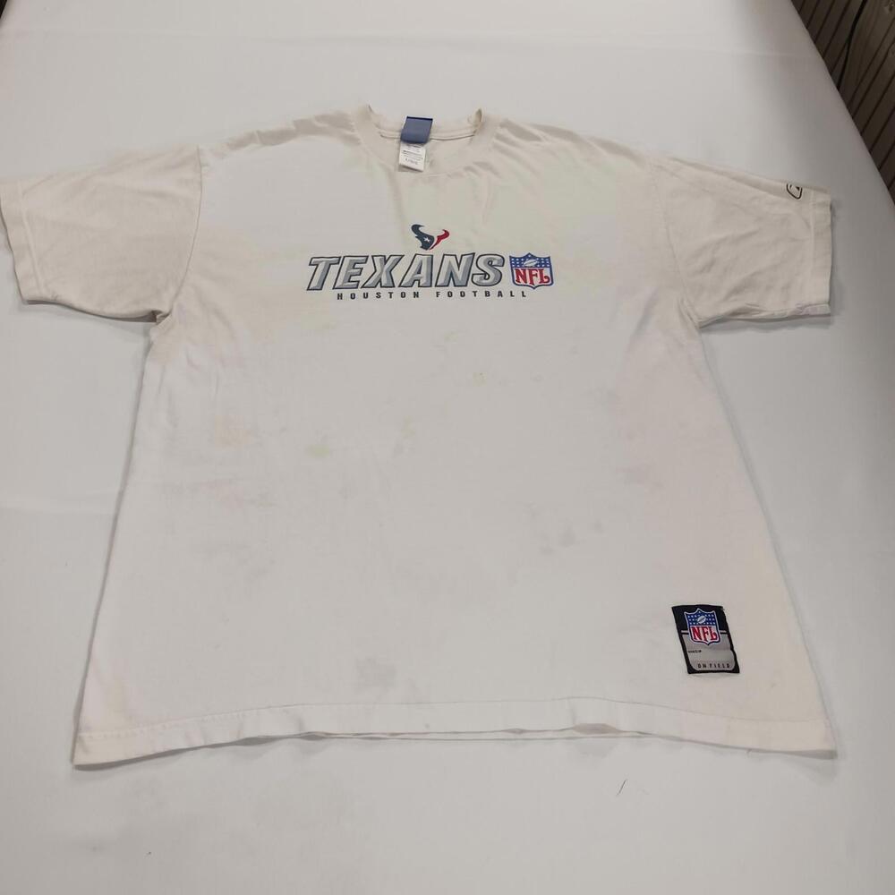 Reebok Men's White Short Sleeve T-Shirt Houston Texans Basketball NFL Size Large